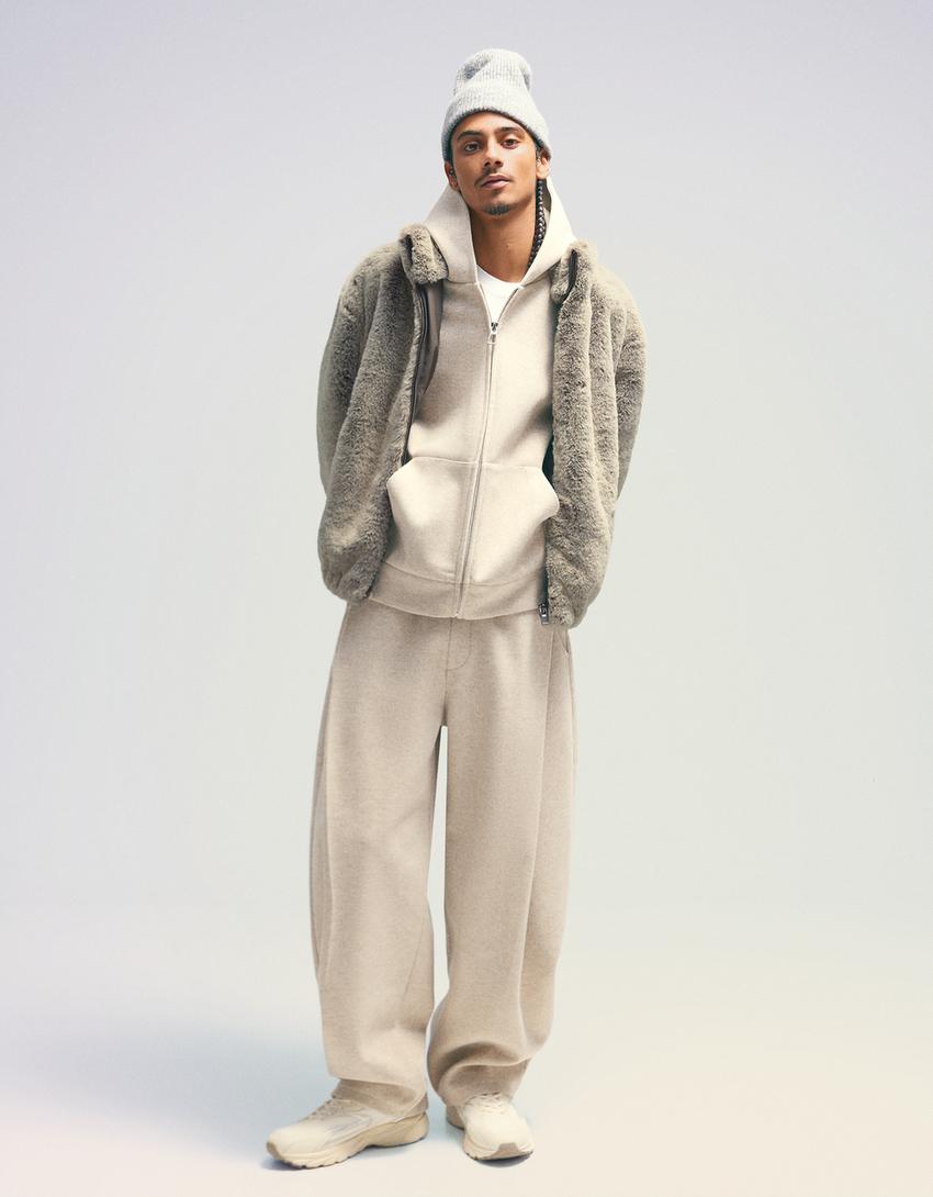 Faux fur jacket-Grey