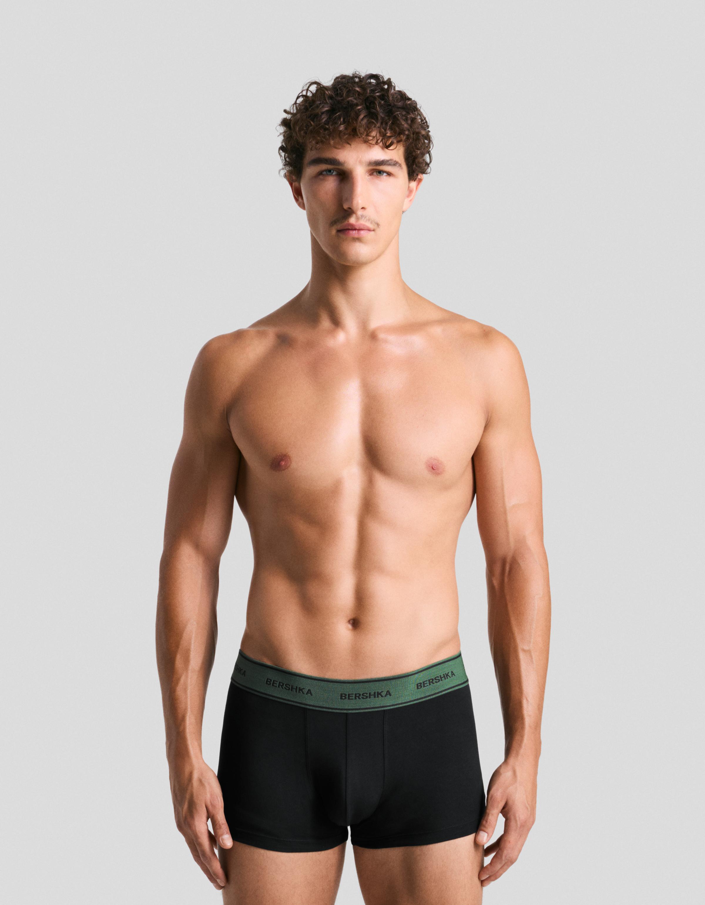 Bershka 3er-Pack Boxershorts Herren M Grün