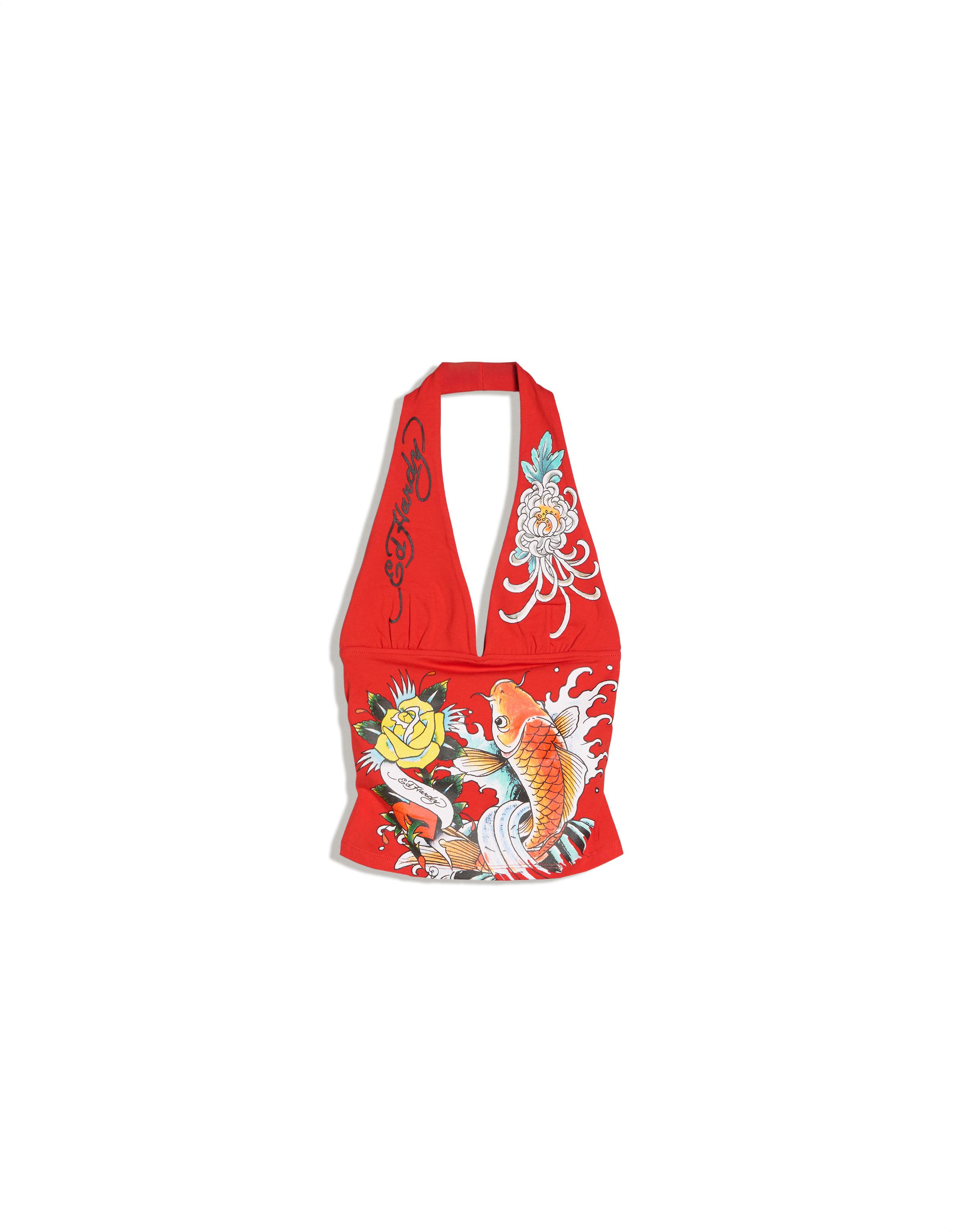 ED HARDY X BERSHKA halter top — Red