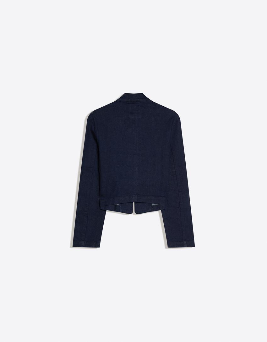 Cazadora denim botones frontales-Marino