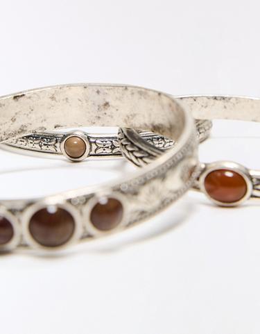 Pack of 3 stone bracelets — Silver 3