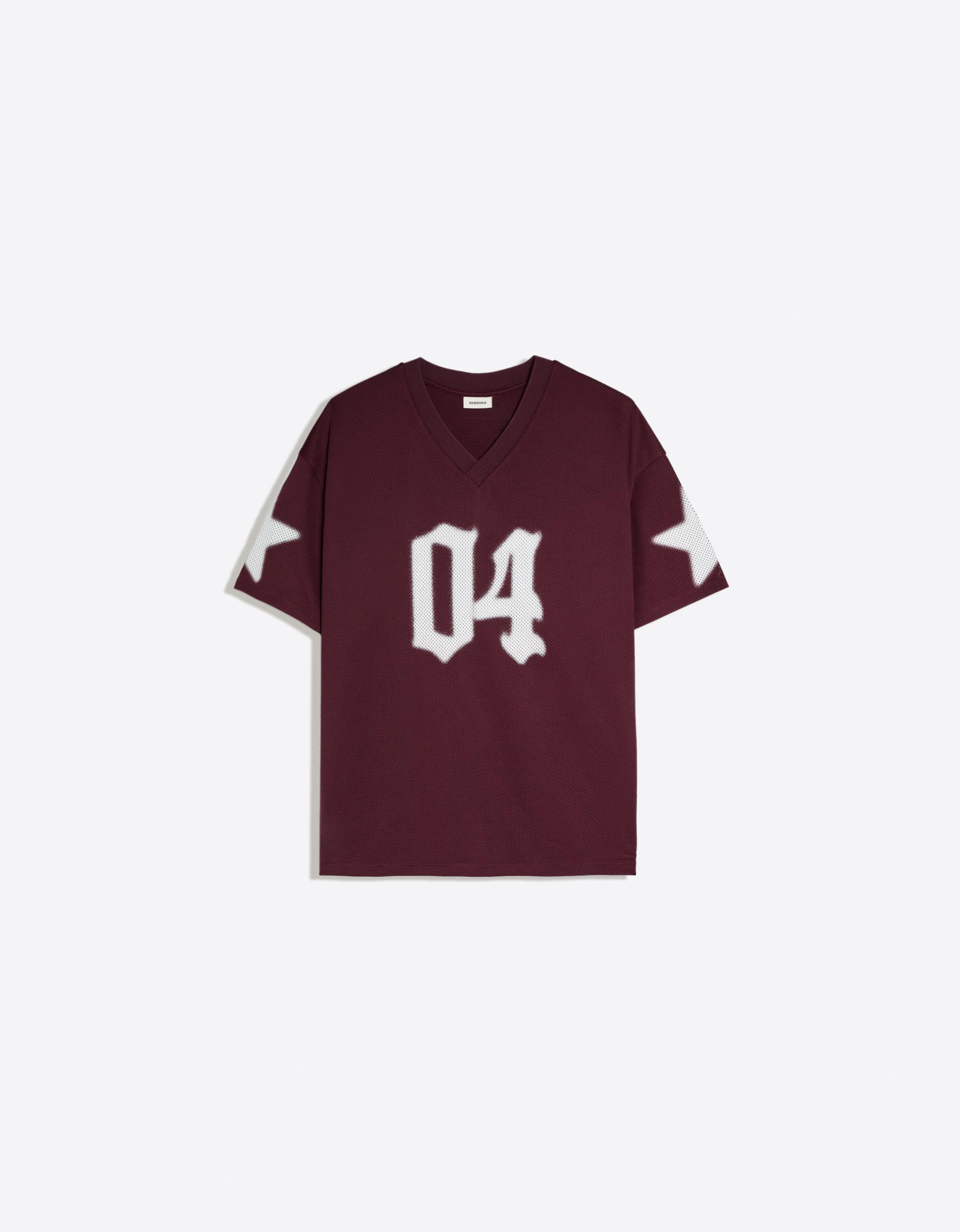 Oversize print T-shirt — Burgundy