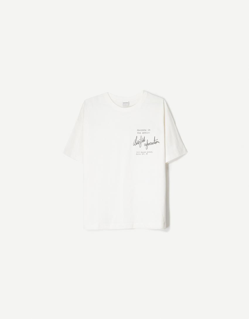 Kortærmet T-shirt med print-Hvid-3