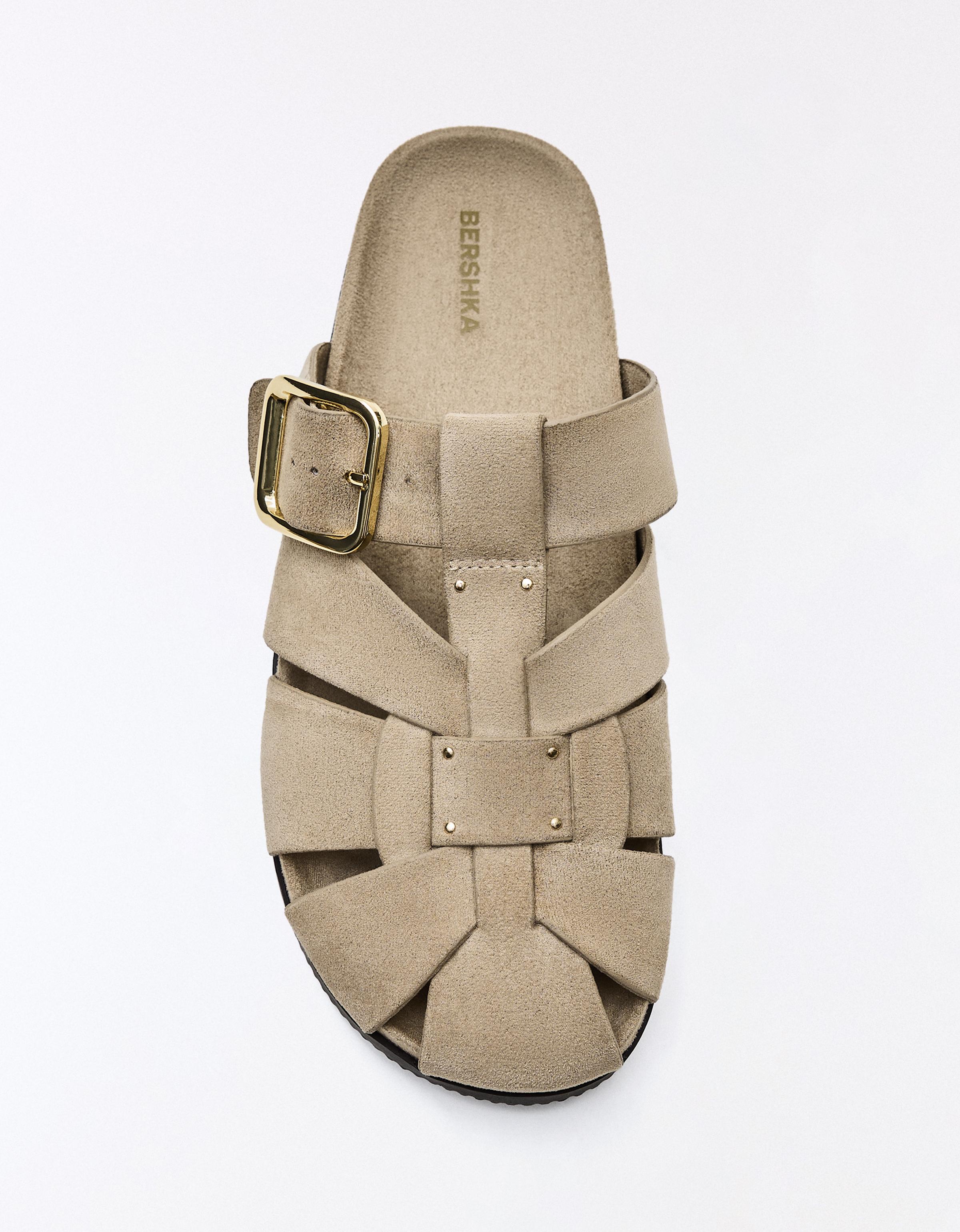 Clog cage sandals — TAUPE