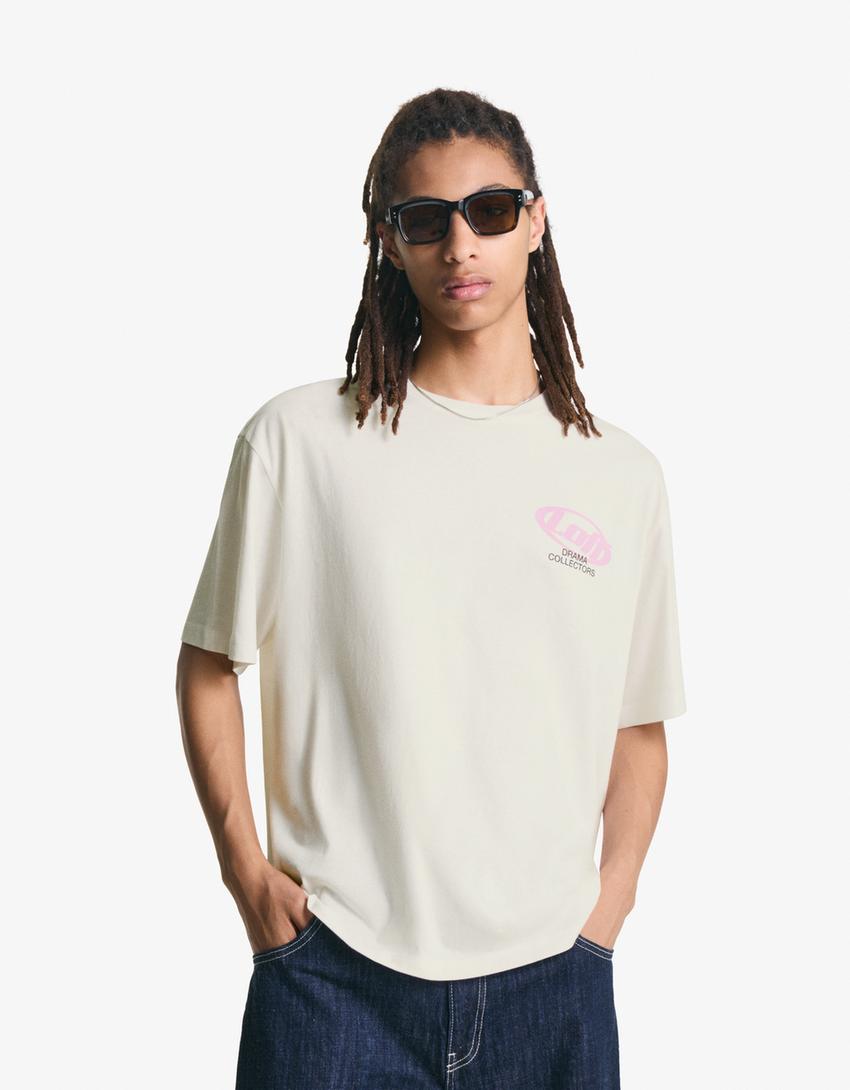 Short sleeve T-shirt with print-White