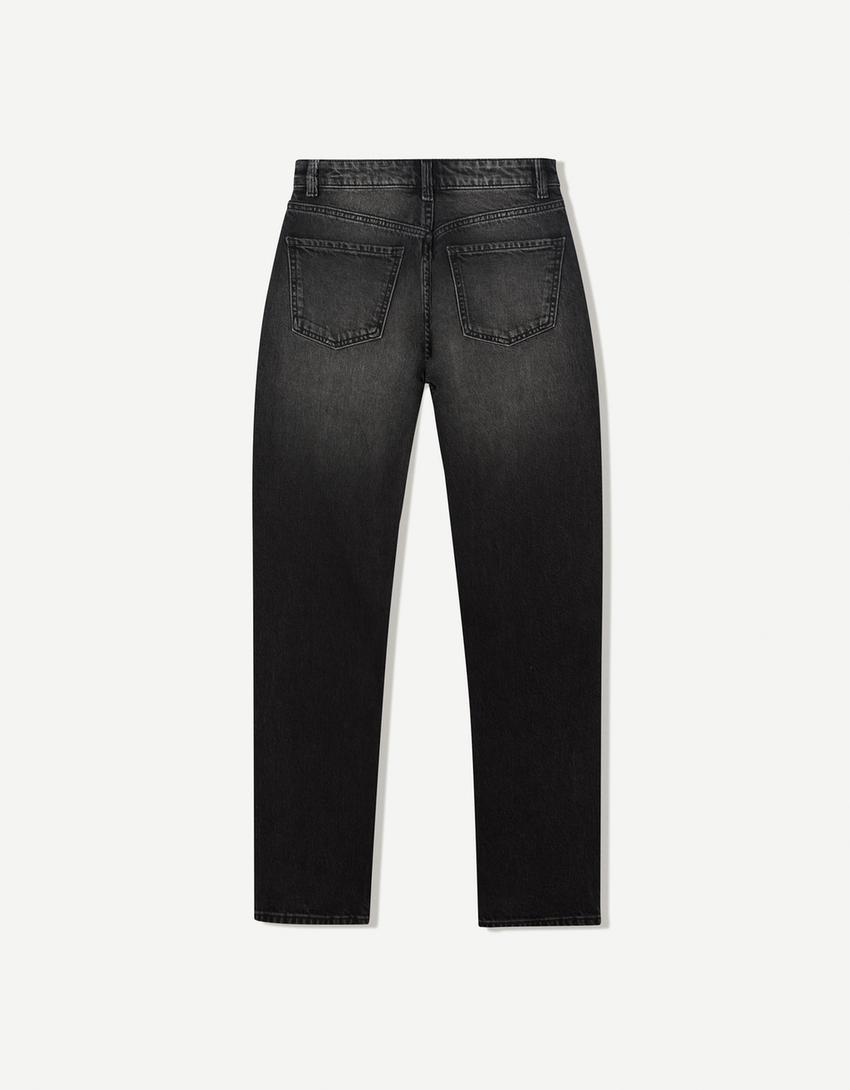 Jeans mom hi-rise confort-Negro-4