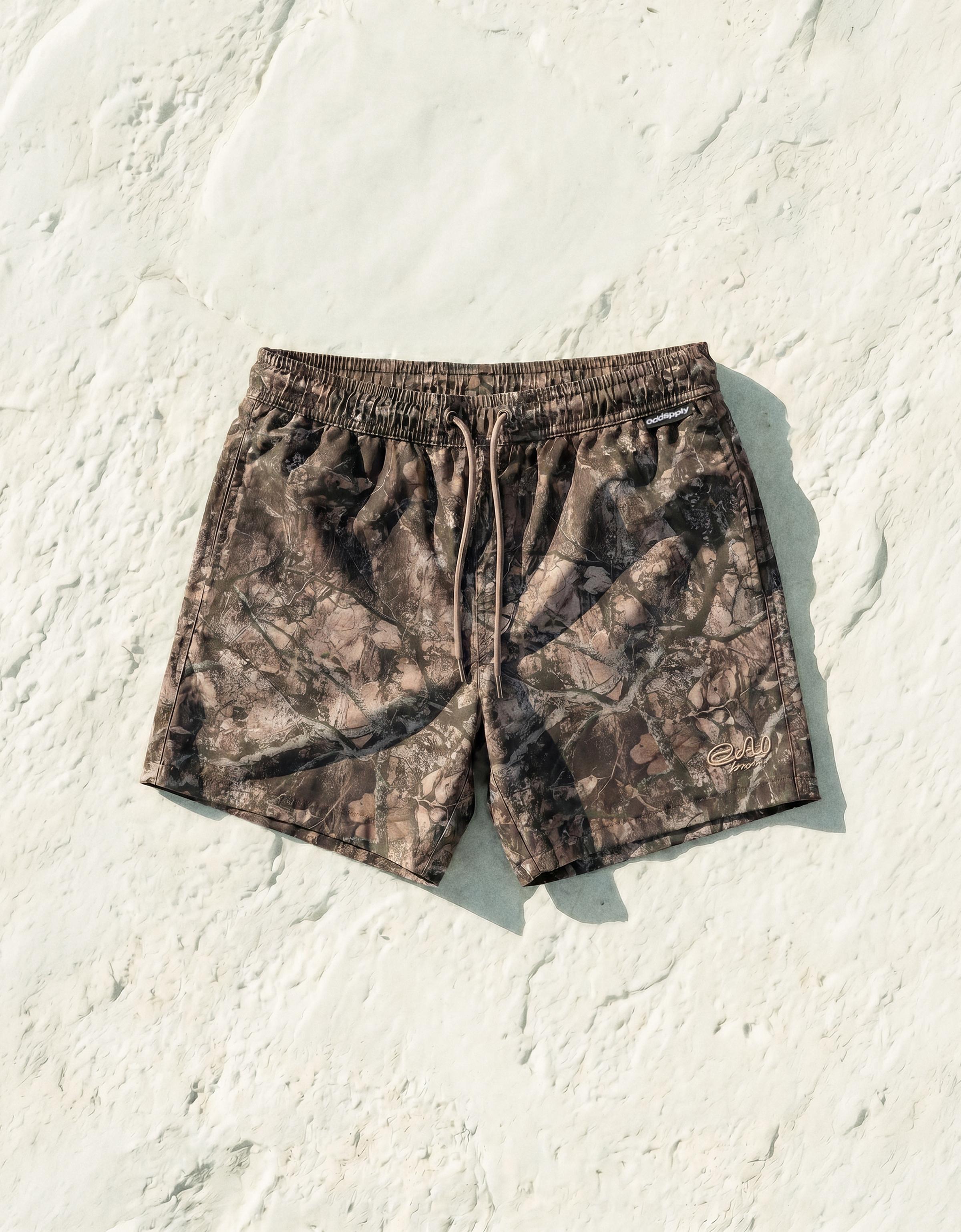 Boxy print swimsuit — Brown