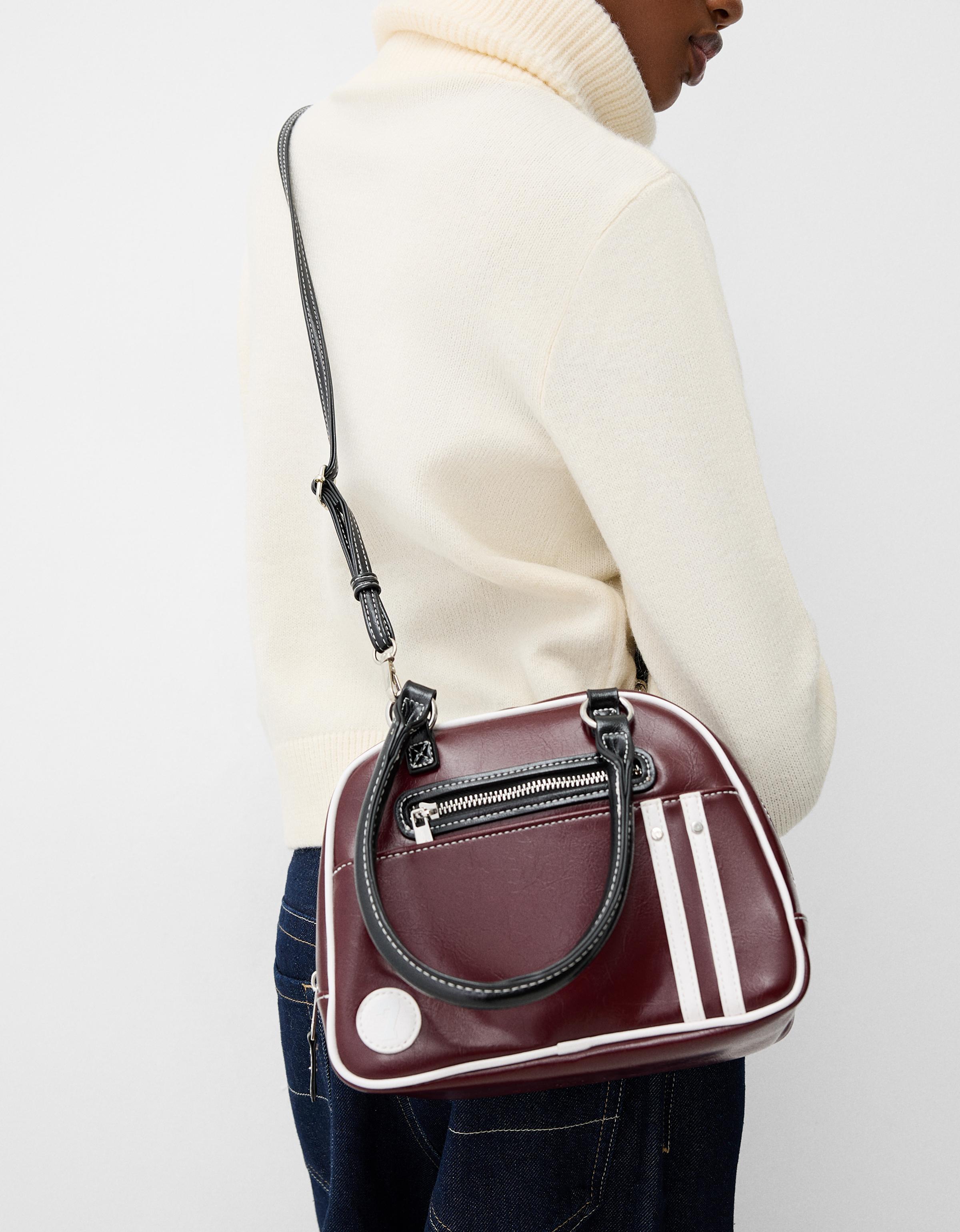 【BERSHKA】スタッド付きボウリングバッグ 4086/626/710 Studded bowling bag - Women | Bershka