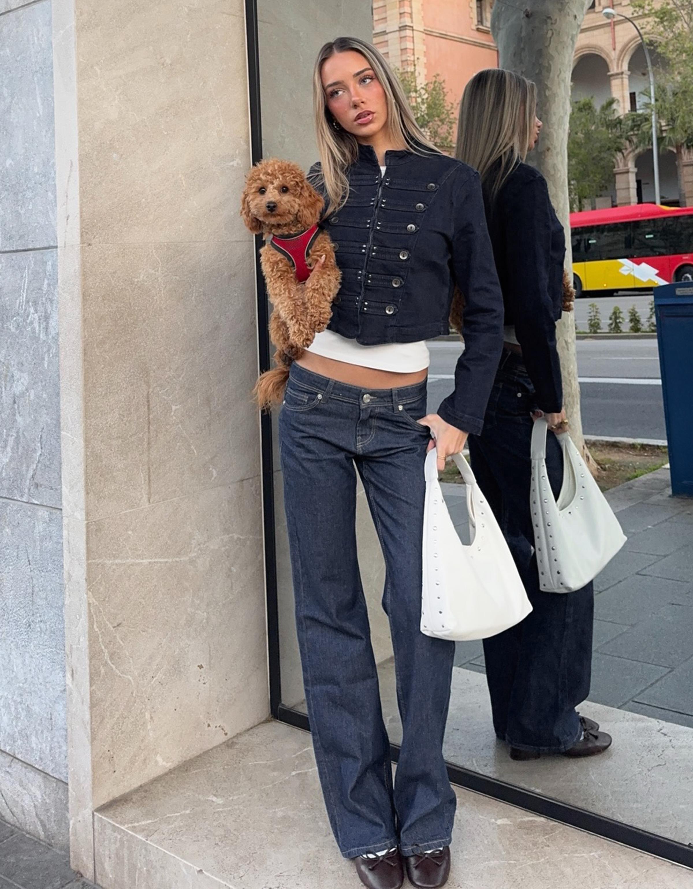 Low-rise boot-cut jeans — Navy