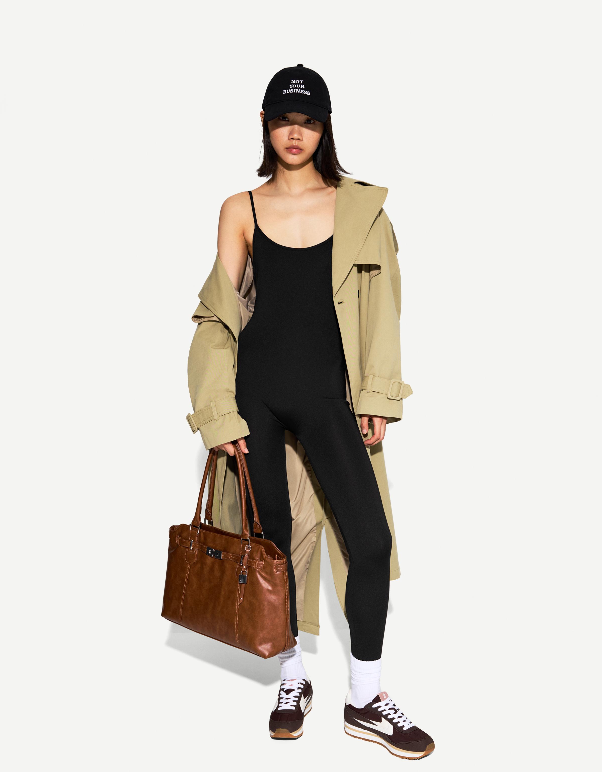 Bershka Trägeroverall Damen M Schwarz