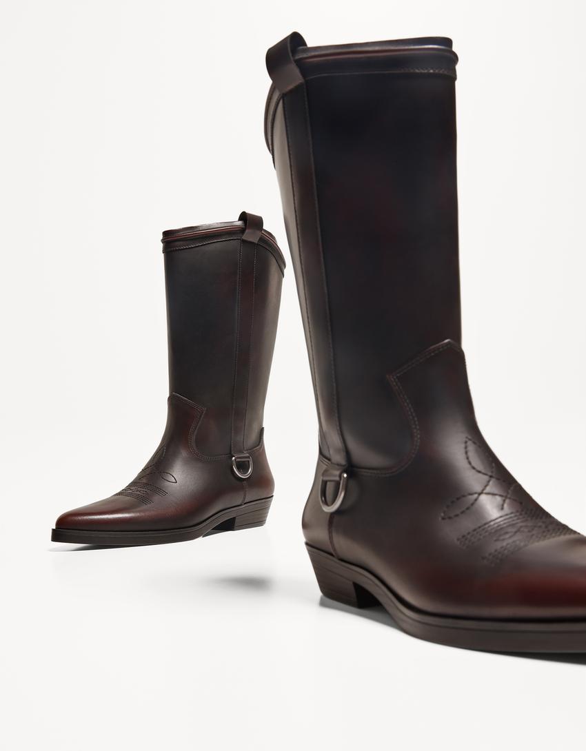 Flat cowboy boots-Multicolored-3