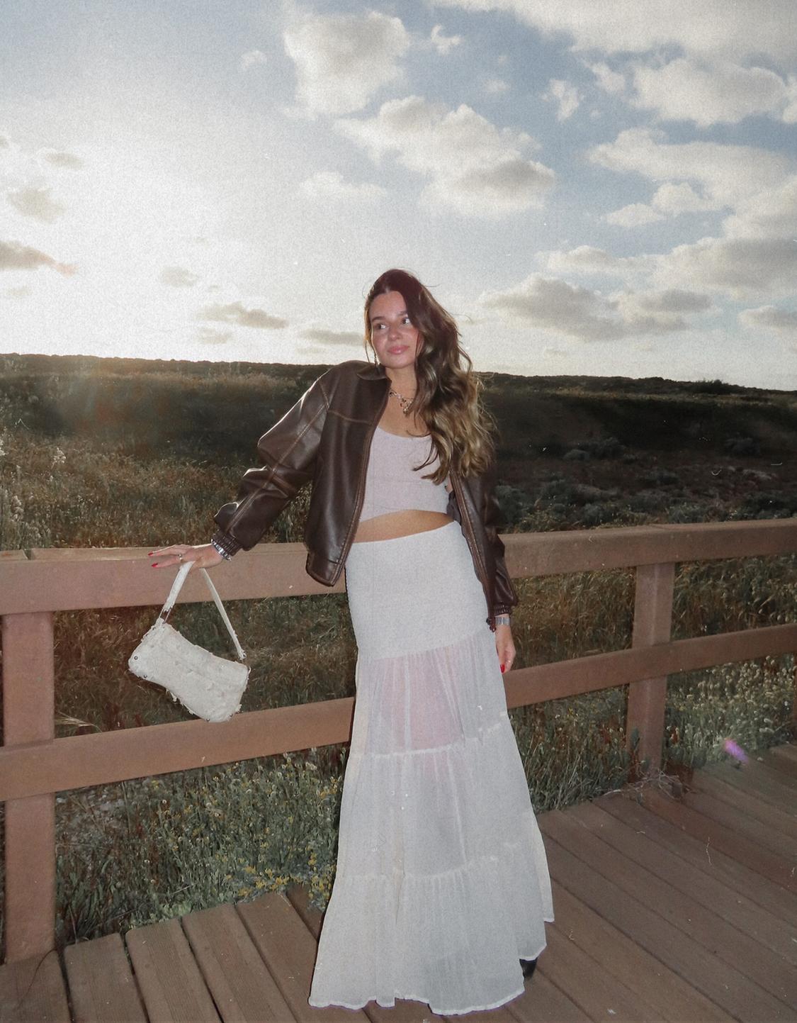 Faux leather oversize jacket