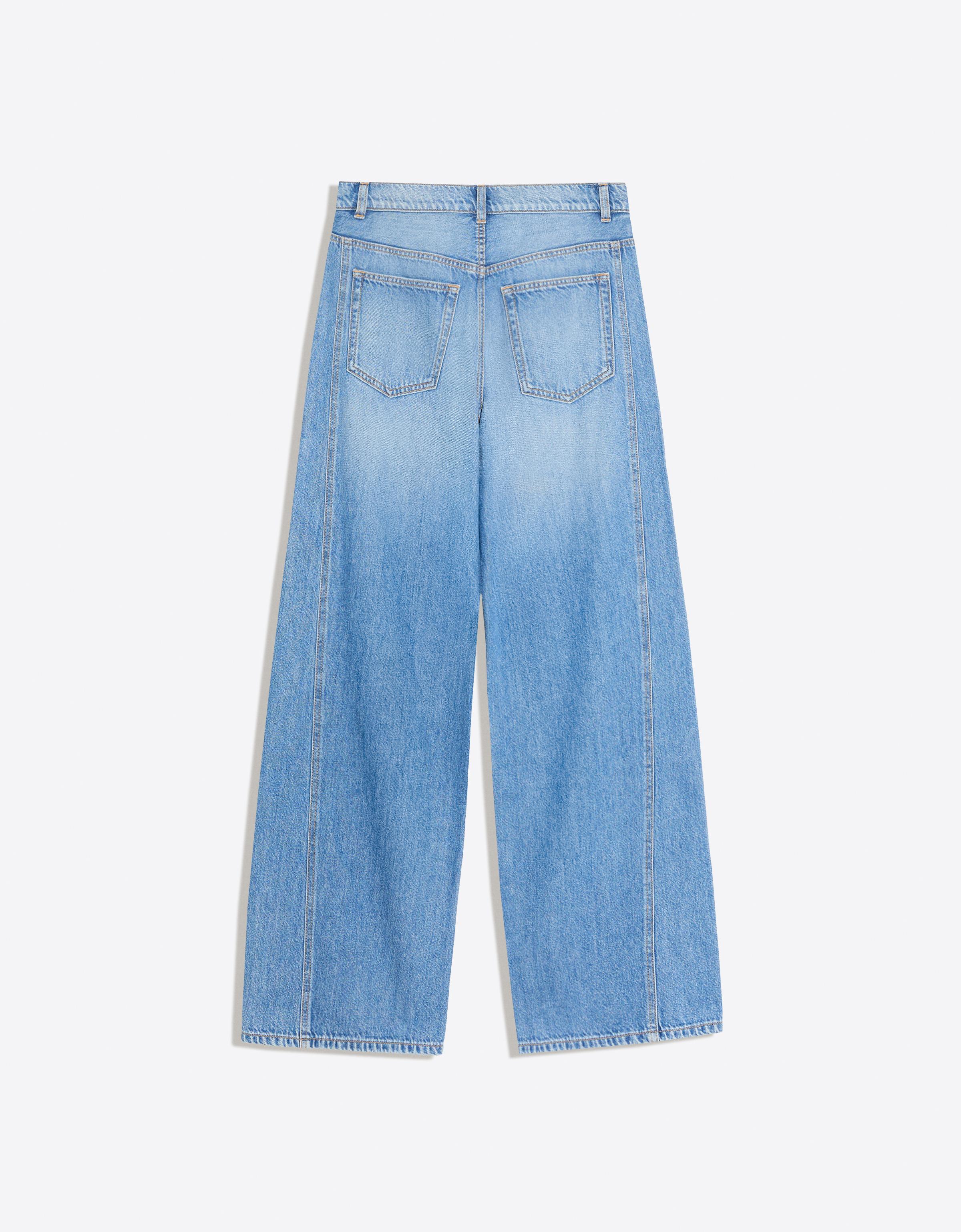 High-waist barrel jeans — Light blue