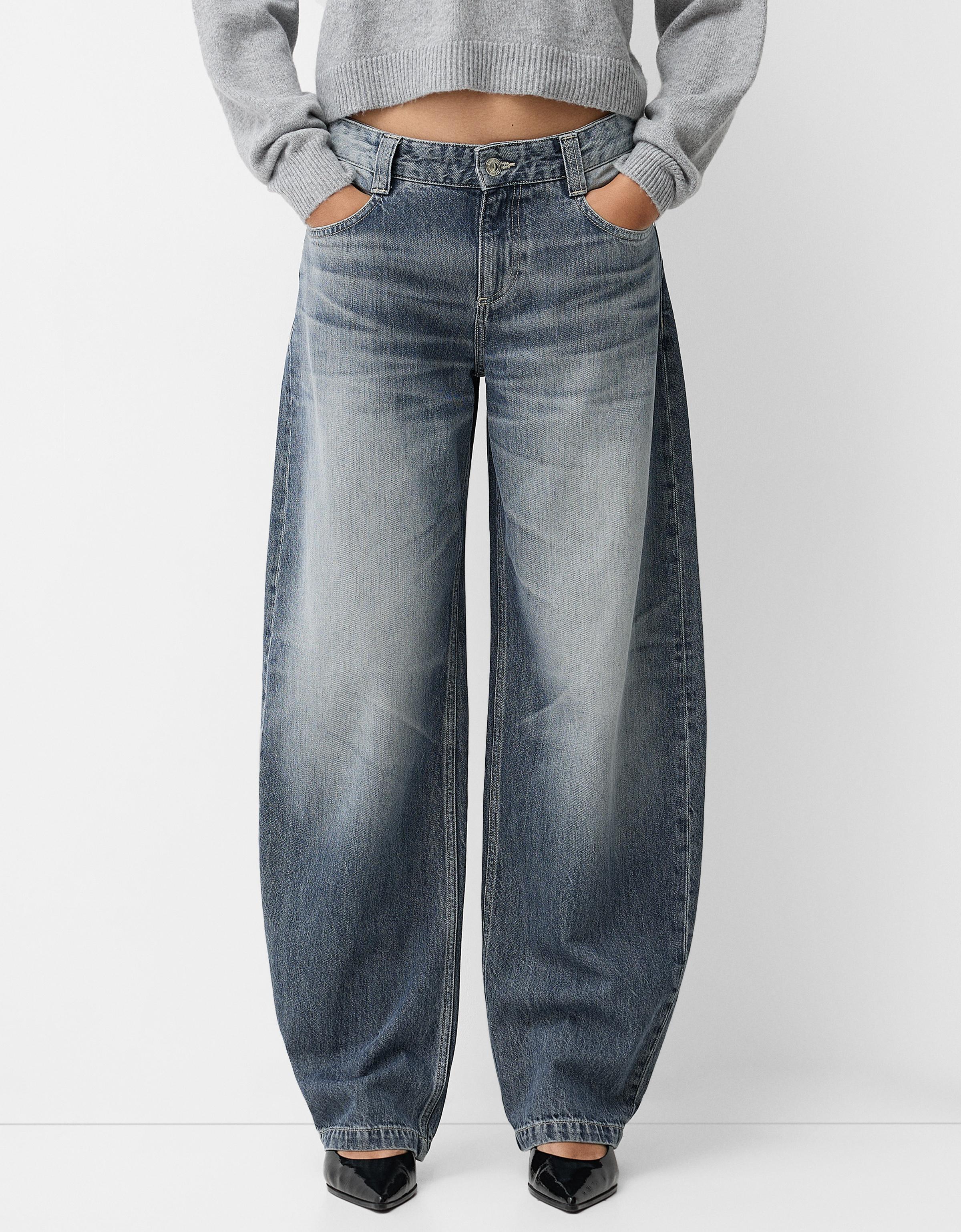 Bershka Baggy Balloon Jeans Damen 44 Blau