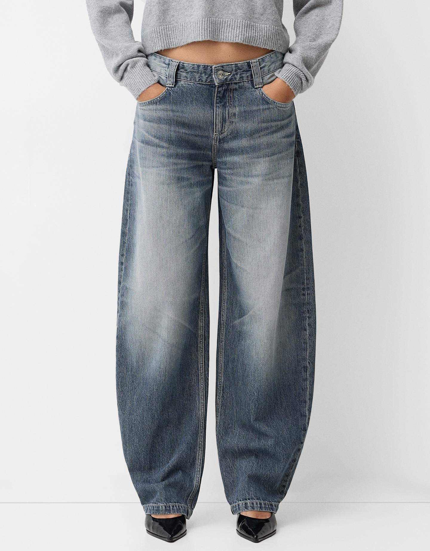 Bershka Baggy Balloon Jeans Damen 44 Blau günstig online kaufen