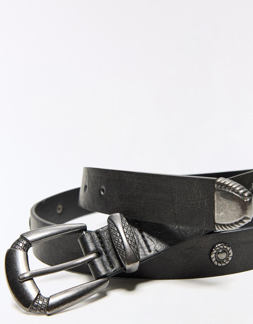 Zımbalı kemer-Siyah