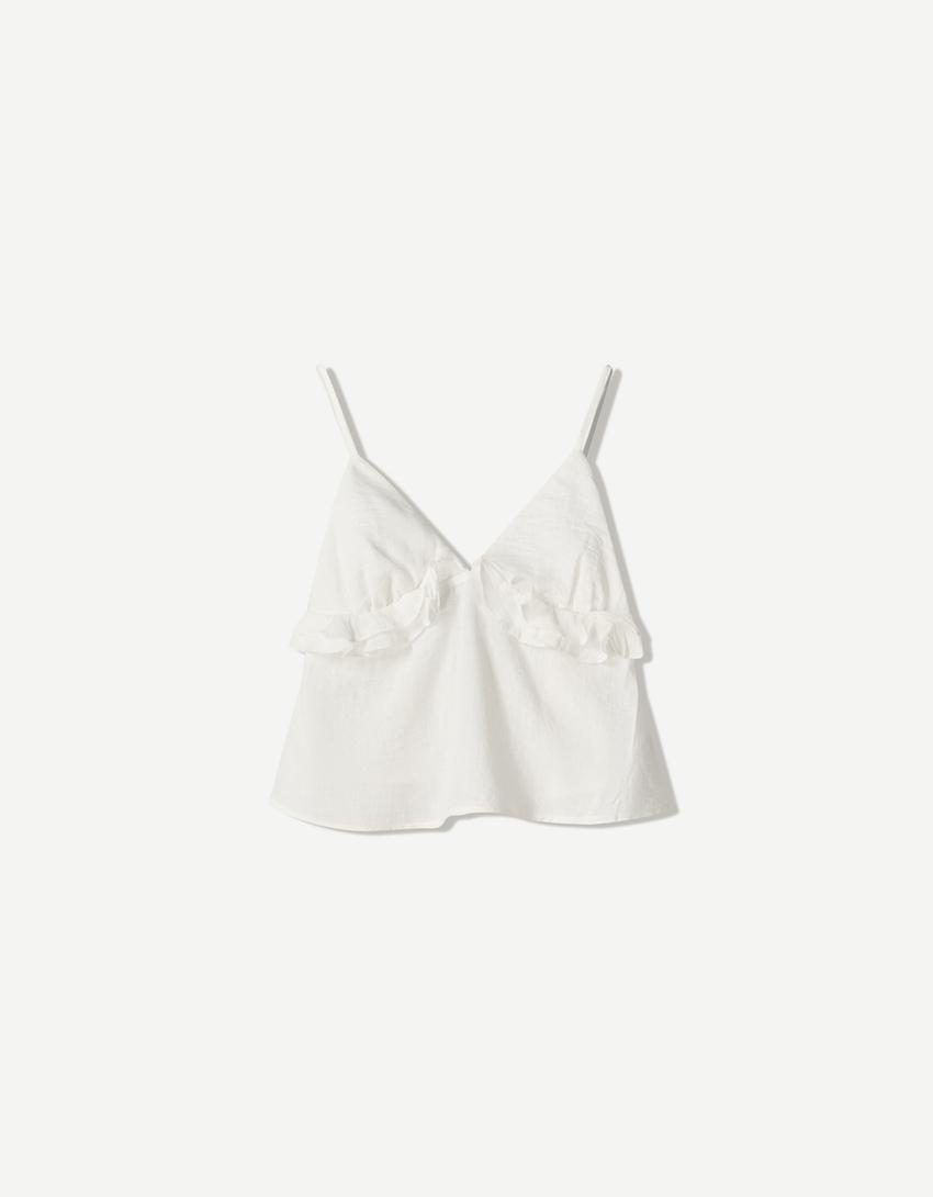 Set top e shorts semplici-Bianco-5