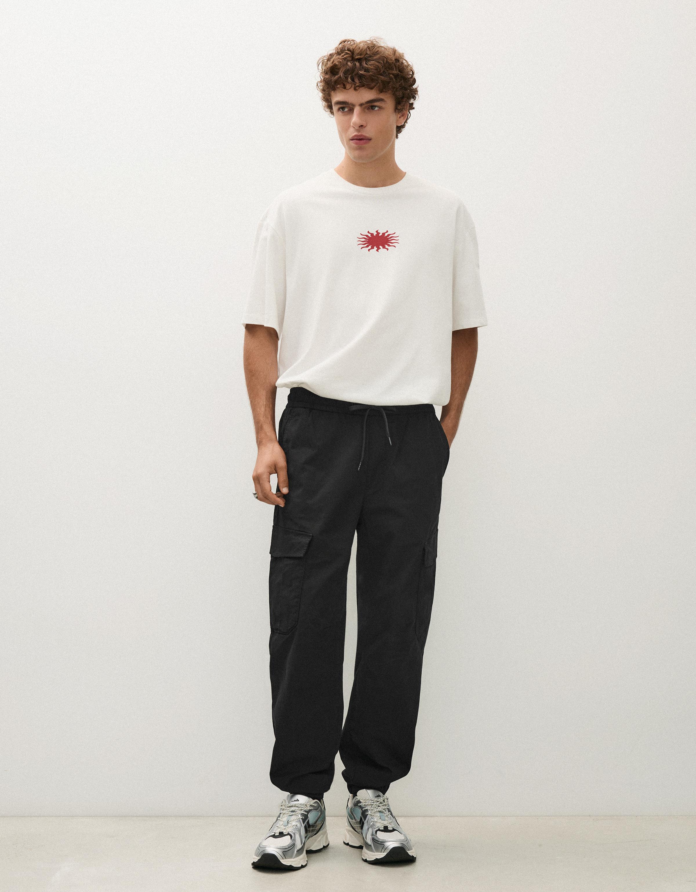 Slim fit cargo joggers — Black
