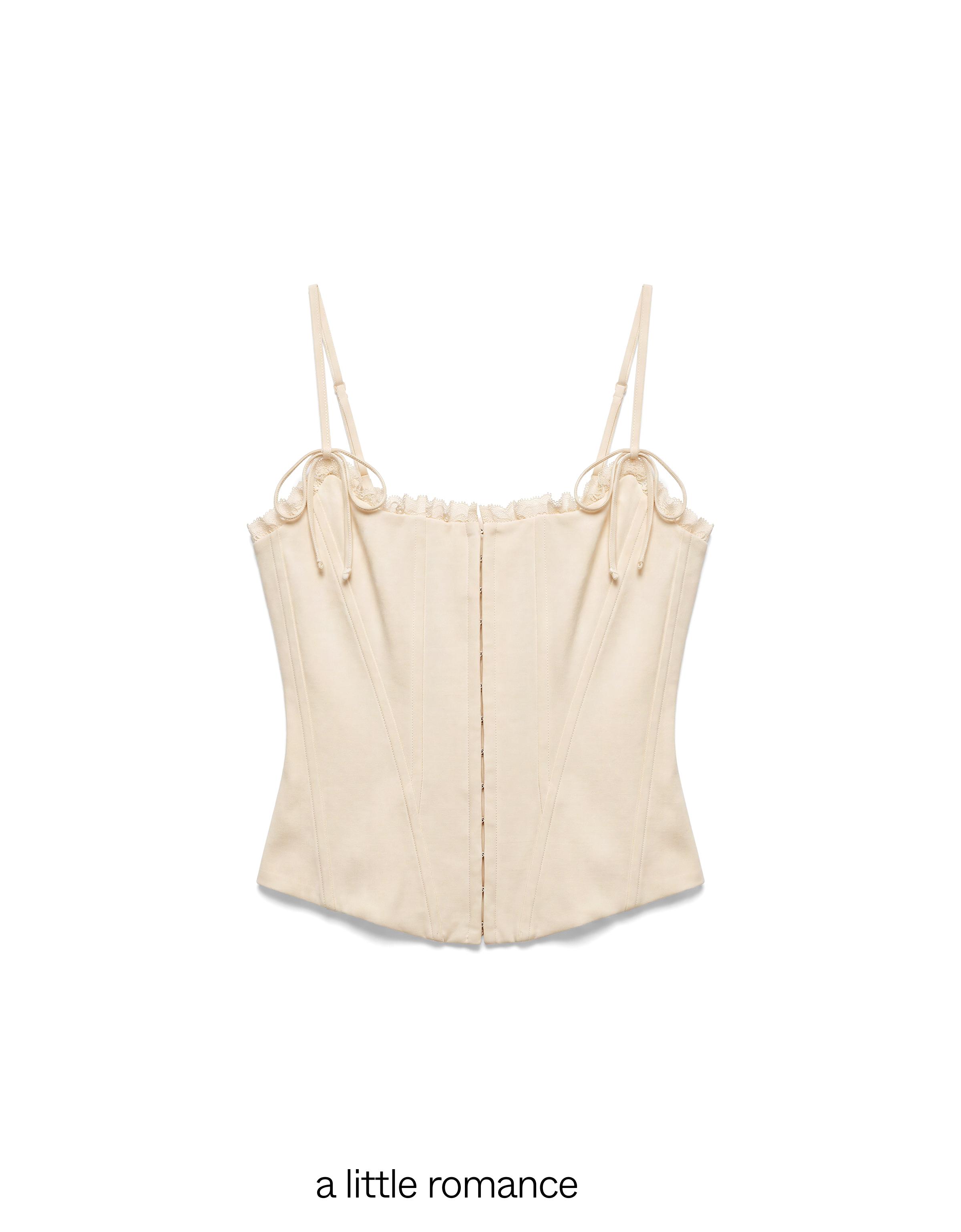 Corset top with straps — Beige
