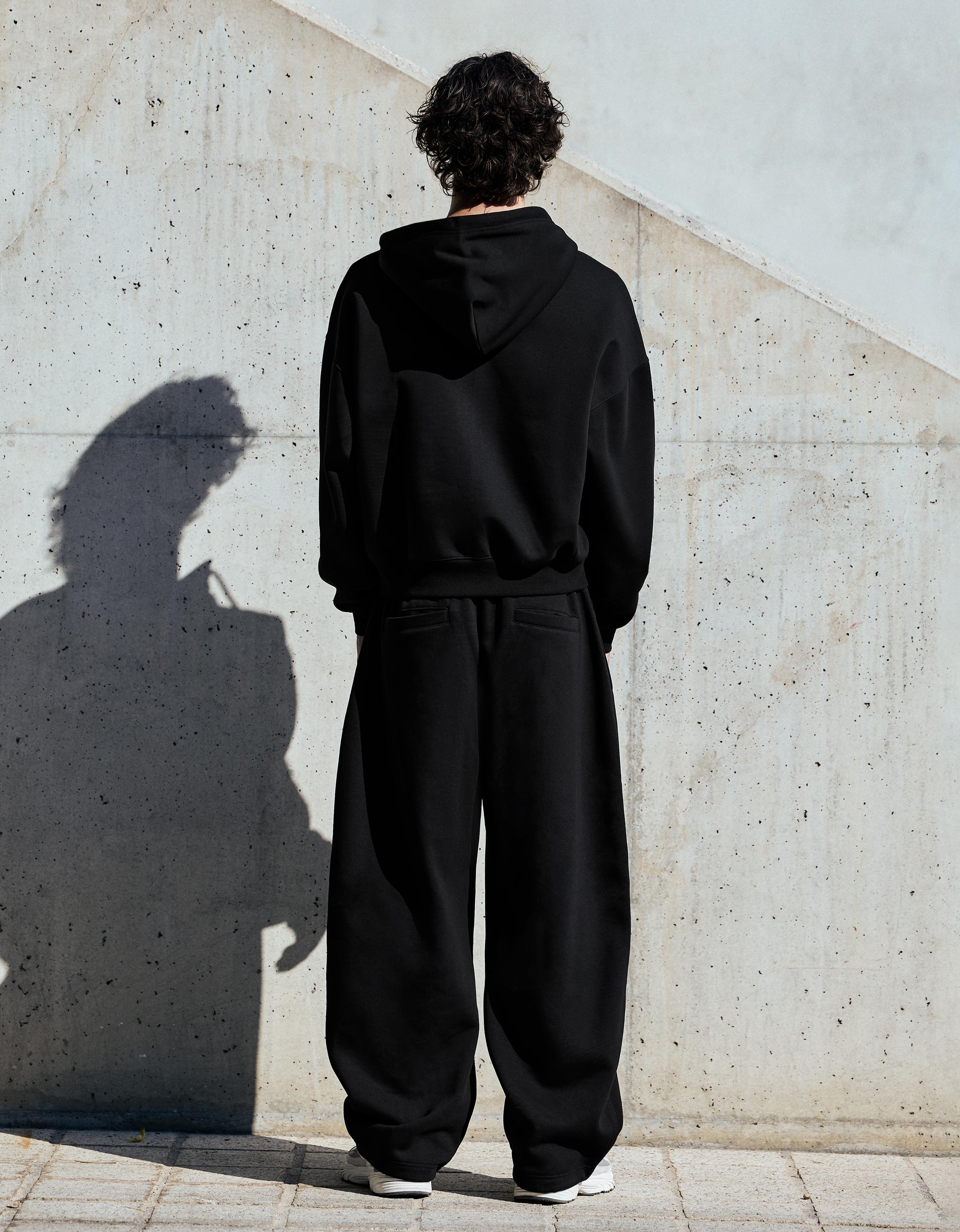 Napped balloon trousers — Black