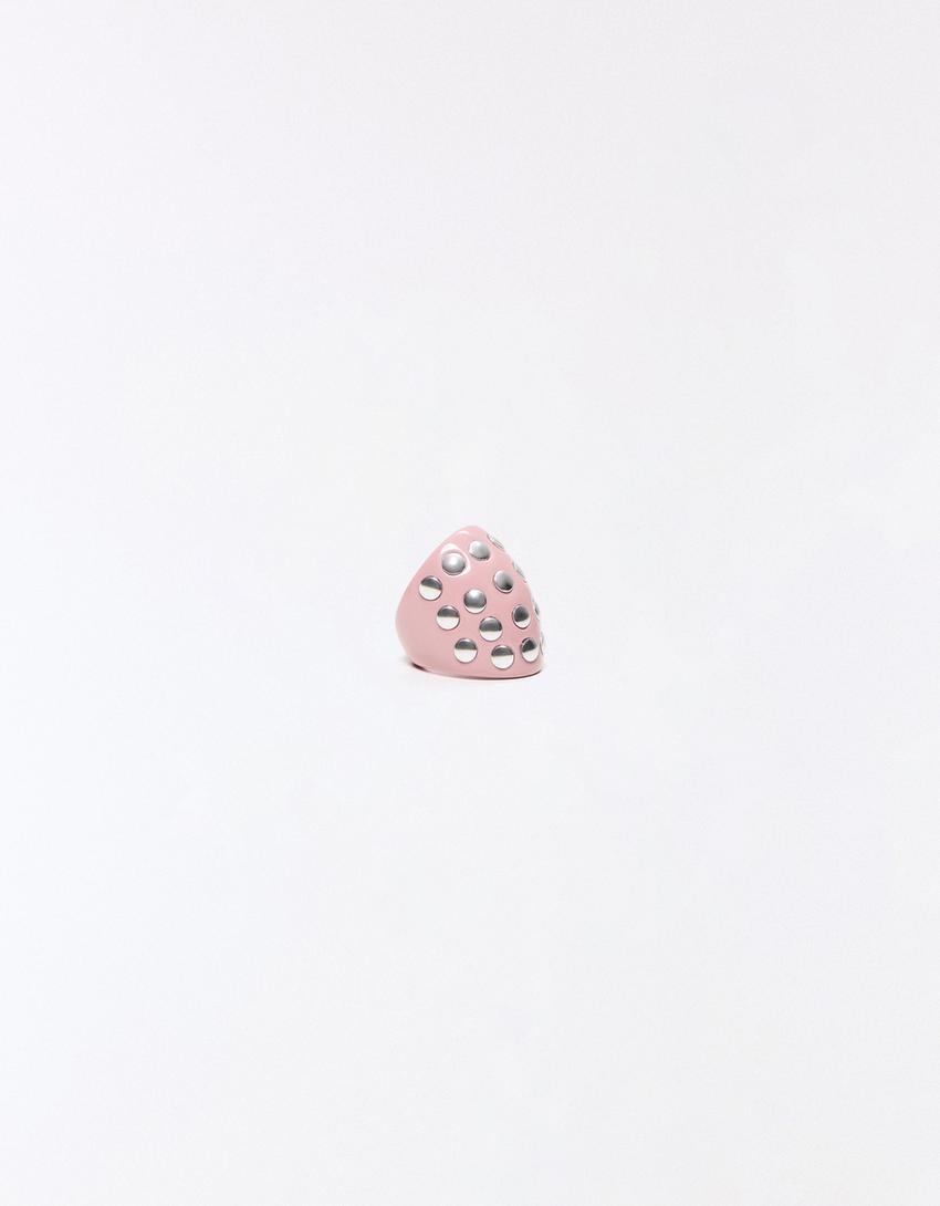 Ring mit Nieten-Rosa