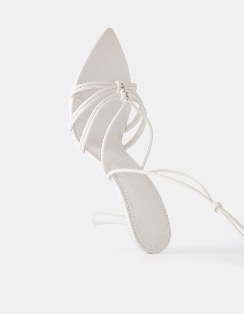 Sandàlies taló lligades-Blanc