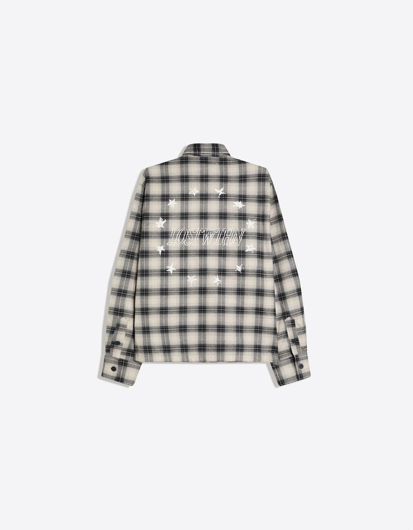 Check print shirt-Dark grey