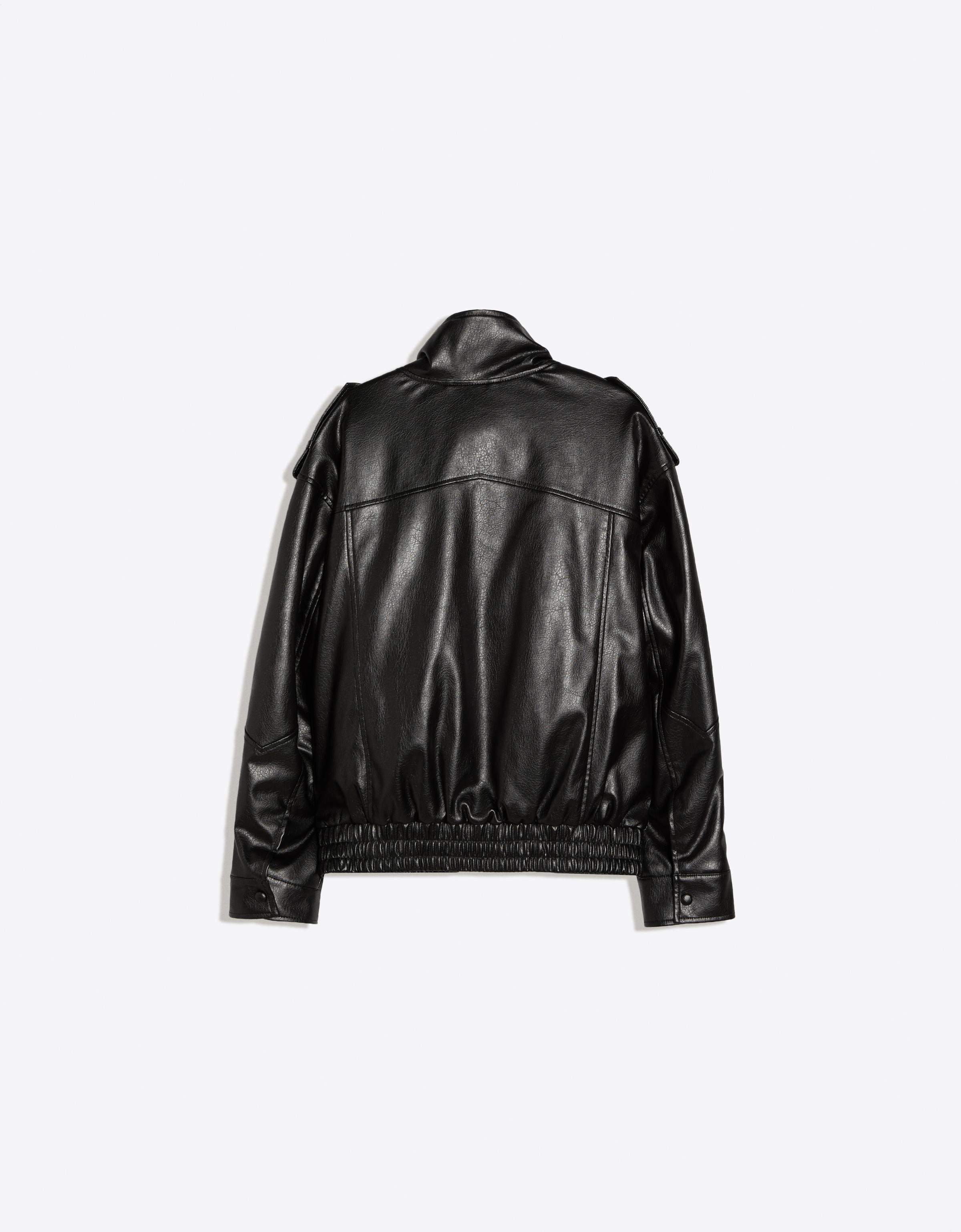 Leather effect jacket — Black (alternate view)