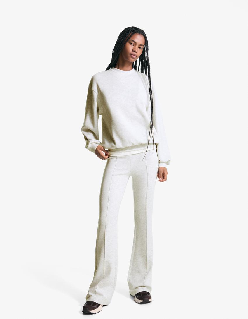 Pantalone flare modal-Siva-0