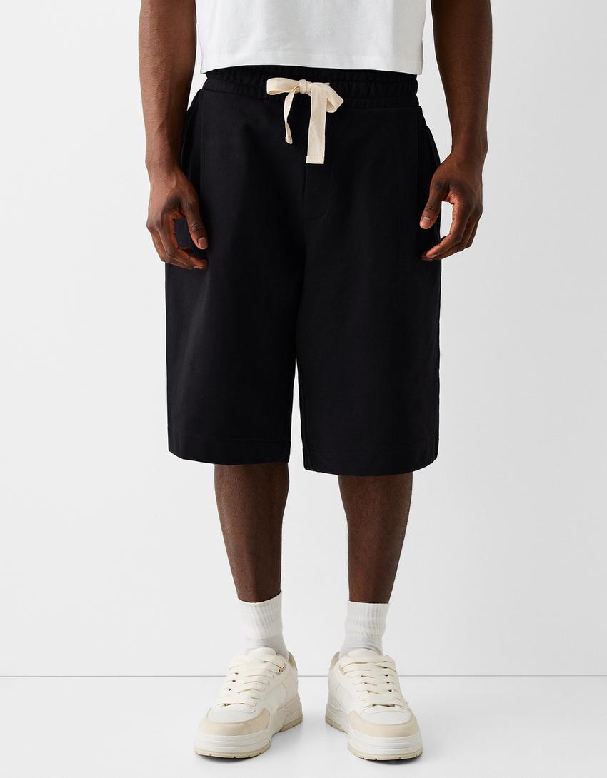 Bermuda baggy pinces-Noir-1