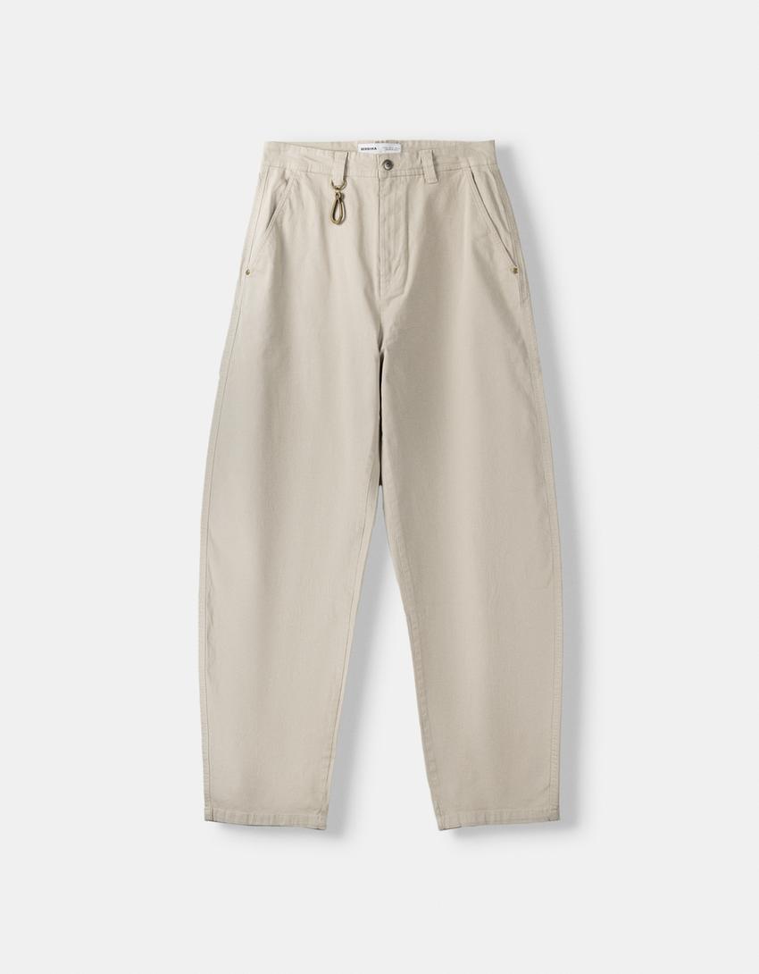 Calças skater fit mosquetão-Areia-4