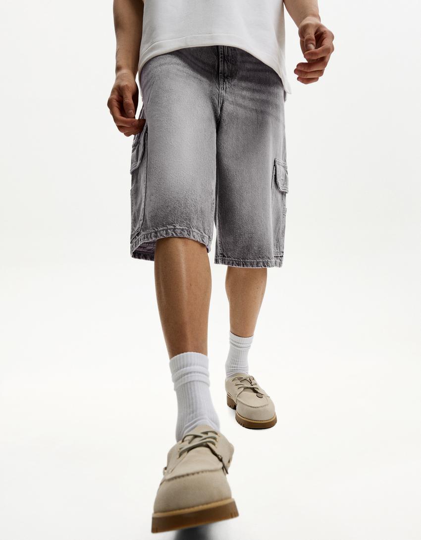 Baggy bermudashorts i cargostil