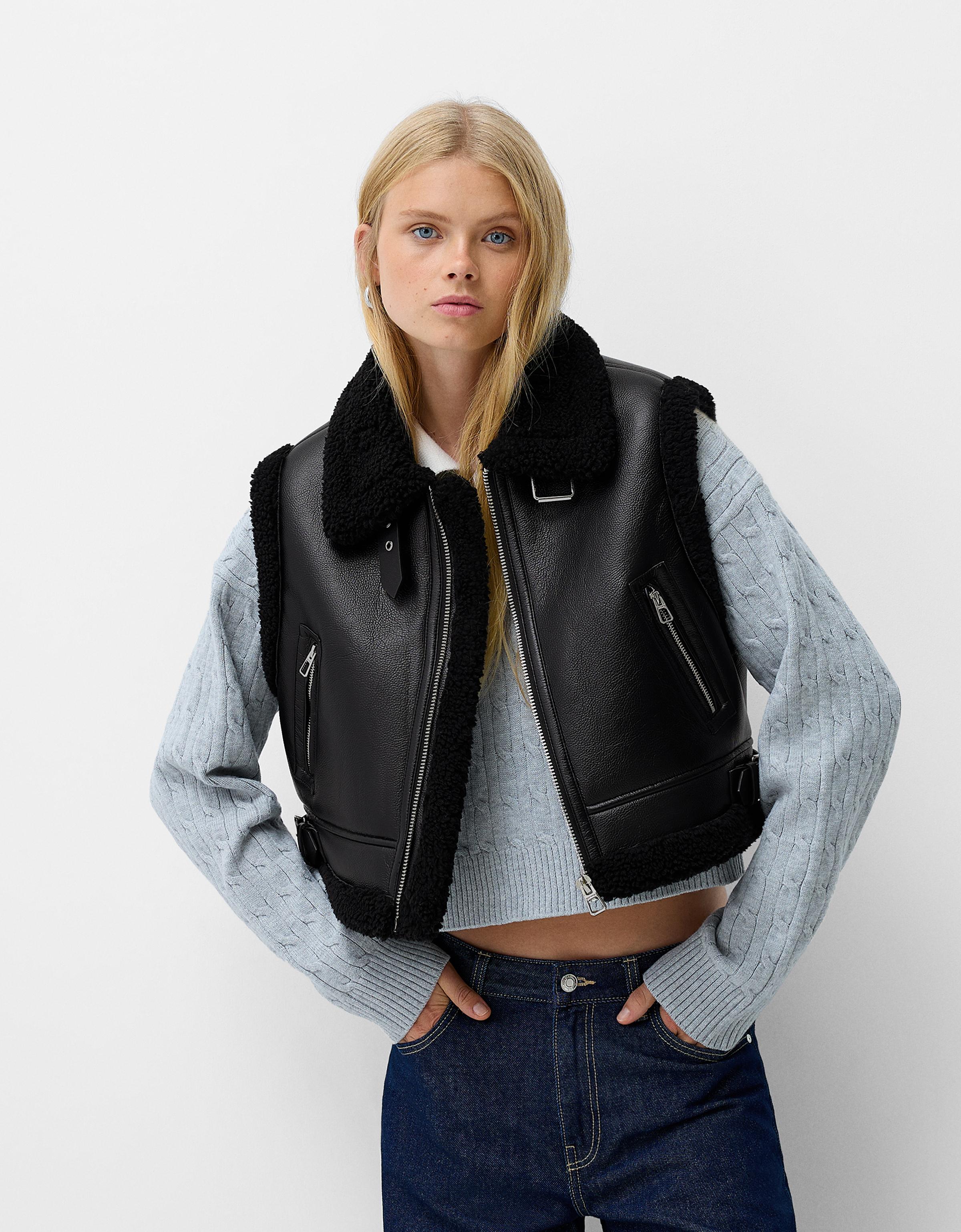 Gilet sans manches double face Blousons et blazers Femme Bershka