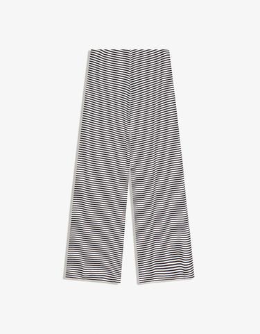 Straight leg stripe print trousers — Navy 6