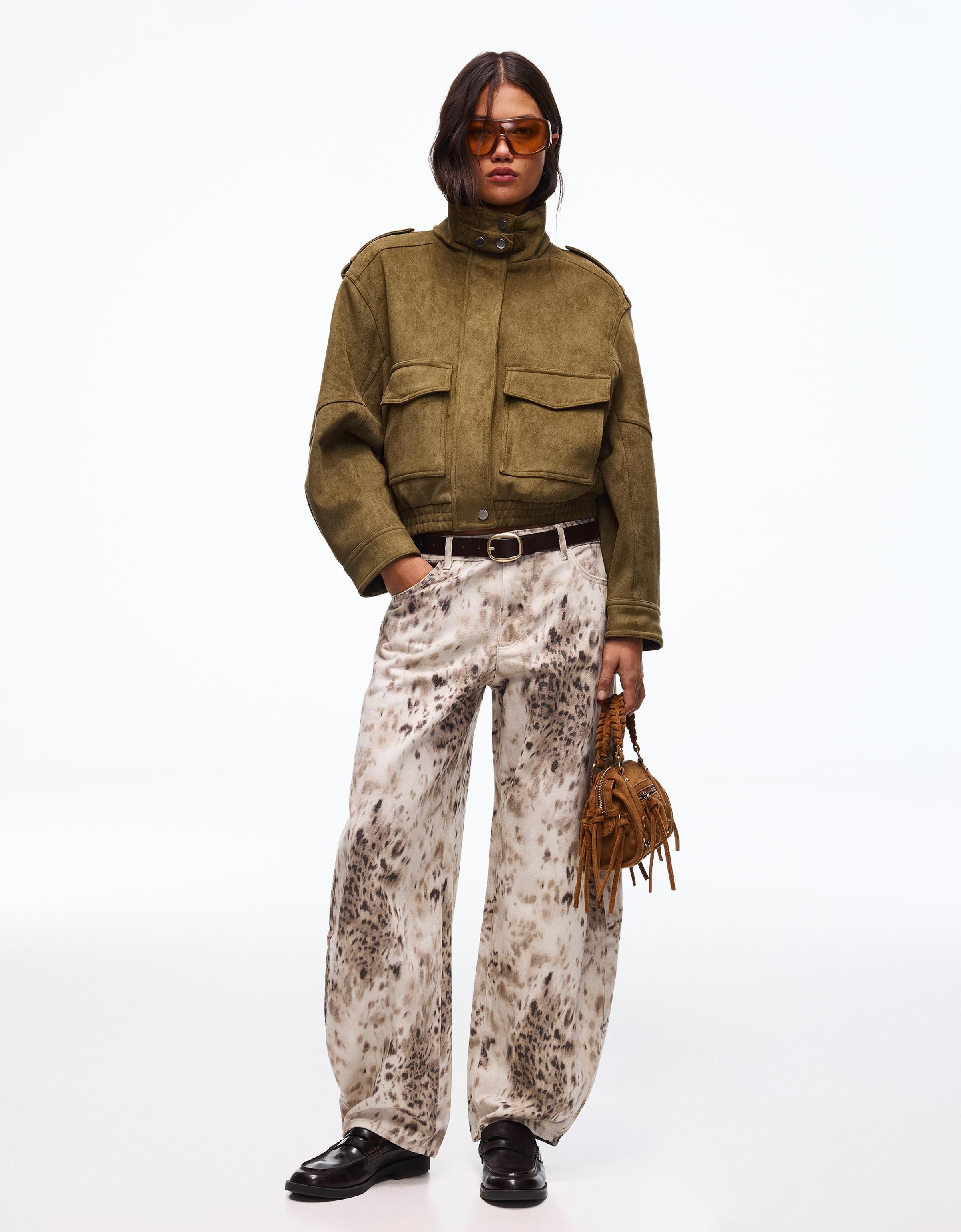 Baskılı barrel fit pantolon - Görsel 27