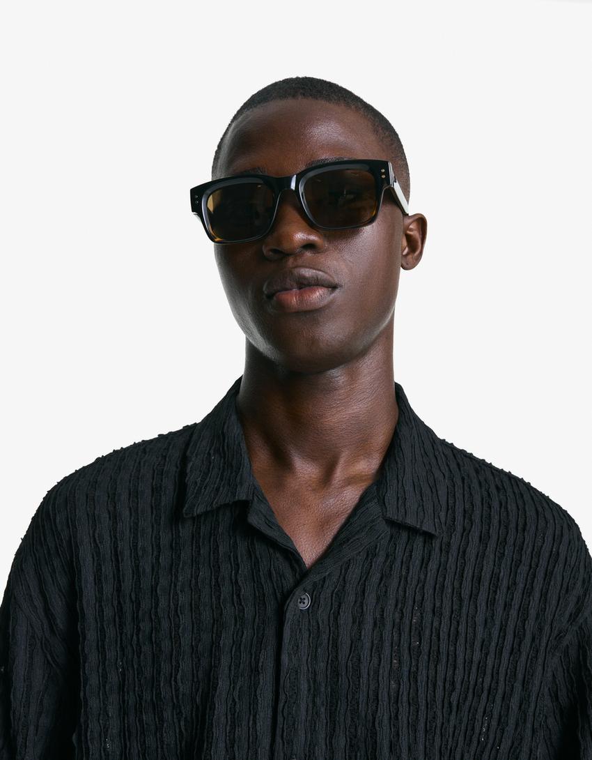 Lunettes de soleil en plastique-Marron