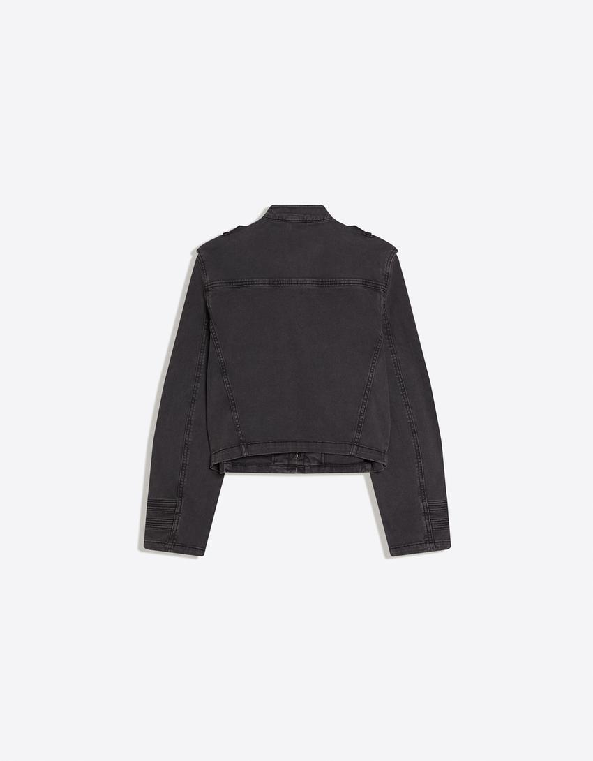 Cazadora botones-Gris oscuro