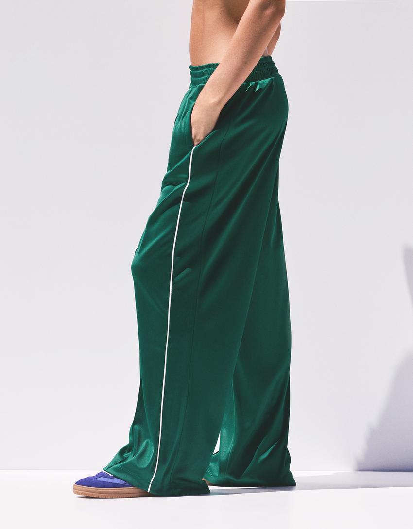 Pantalón retro banda lateral-Verde-2