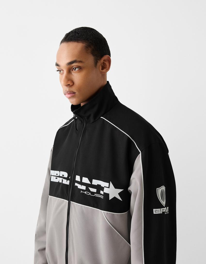 Blouson color block-Noir-2