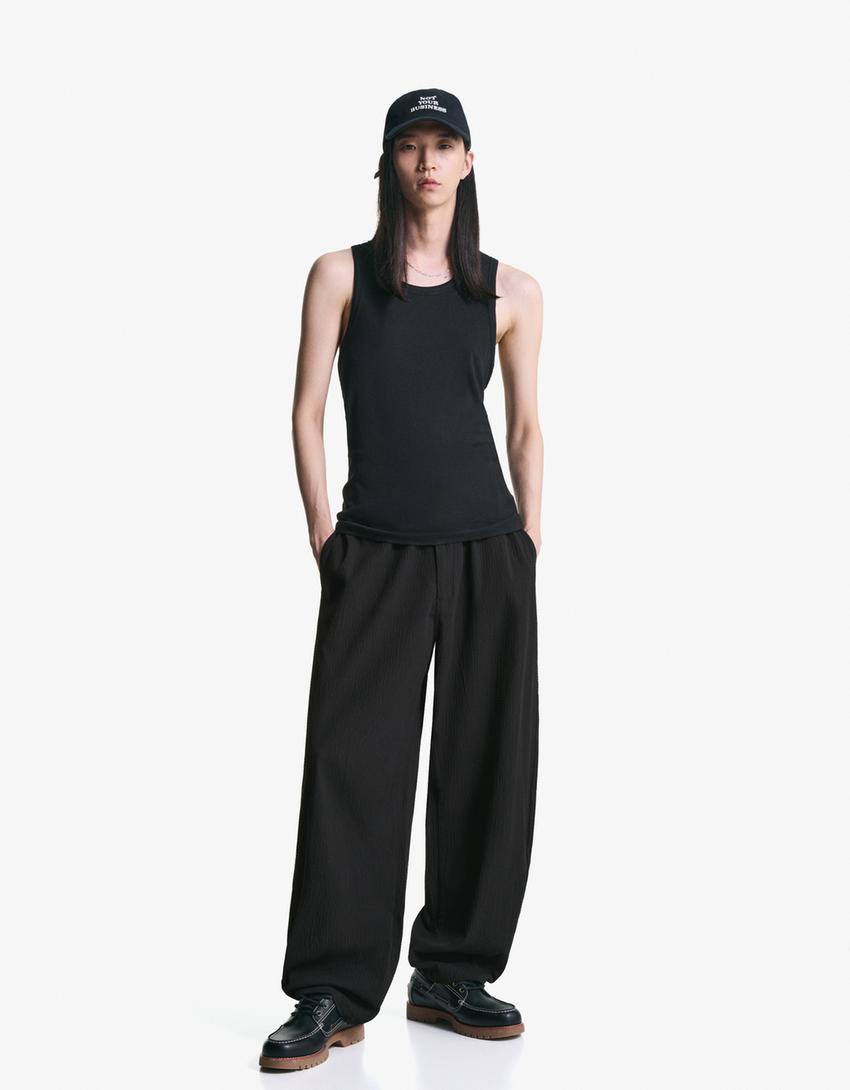 Pantalón balloon-Negro-0