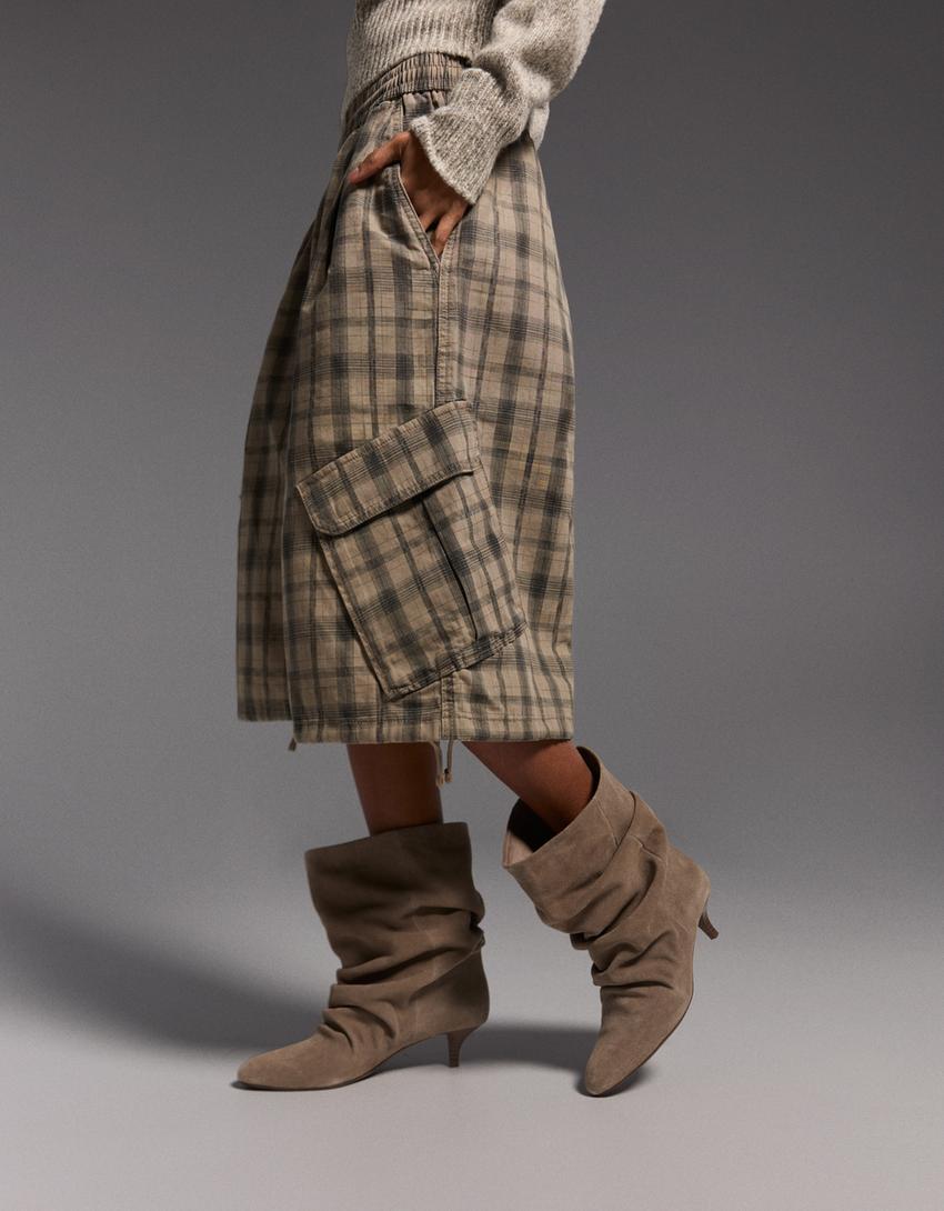 Check Bermuda shorts-Grey