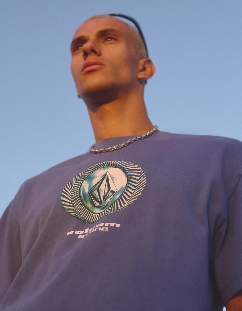 T-shirt relaxed fit VOLCOM-Bleu clair