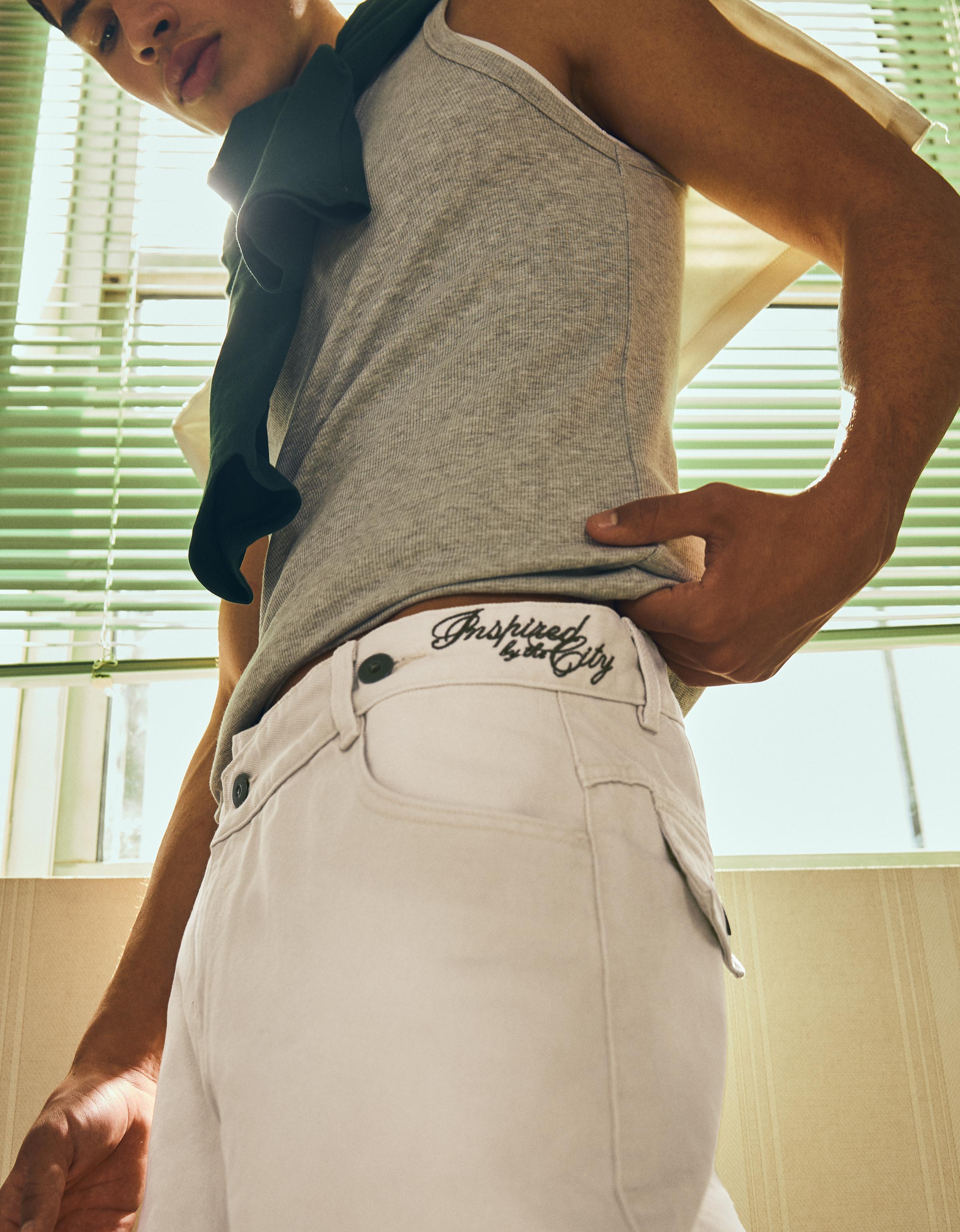 Embroidered crossover barrel trousers — Sand