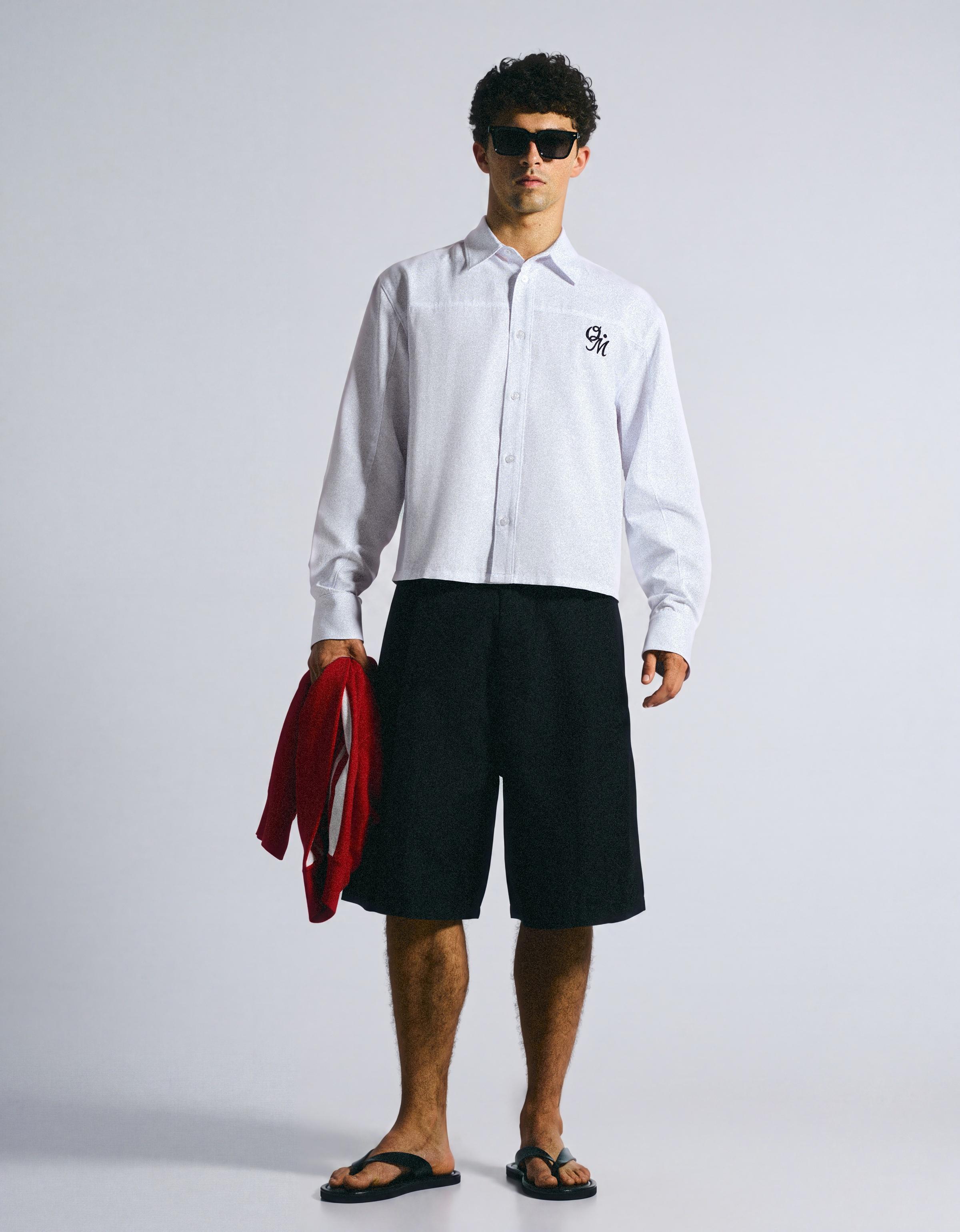 Long sleeve print shirt — White