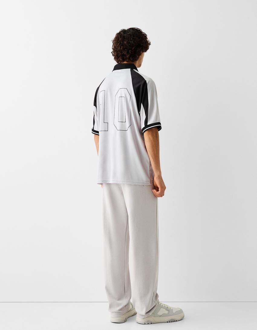 Short sleeve sports jacquard T-shirt-Grey