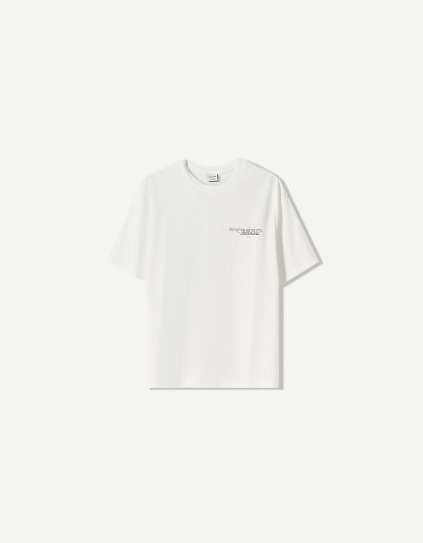 Short sleeve T-shirt with print-Off white-0