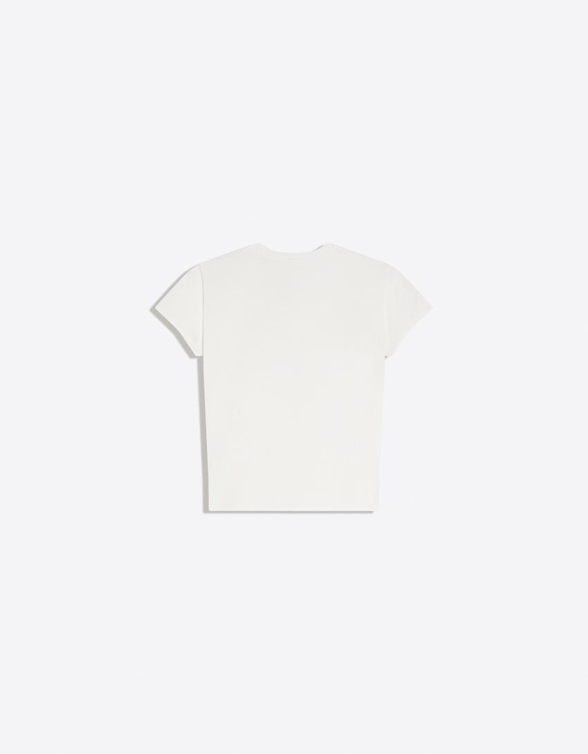 short sleeve print T-shirt-Off white