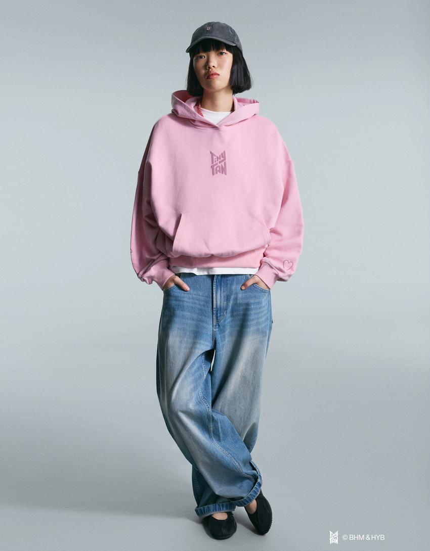 TinyTAN print sweatshirt-Pink