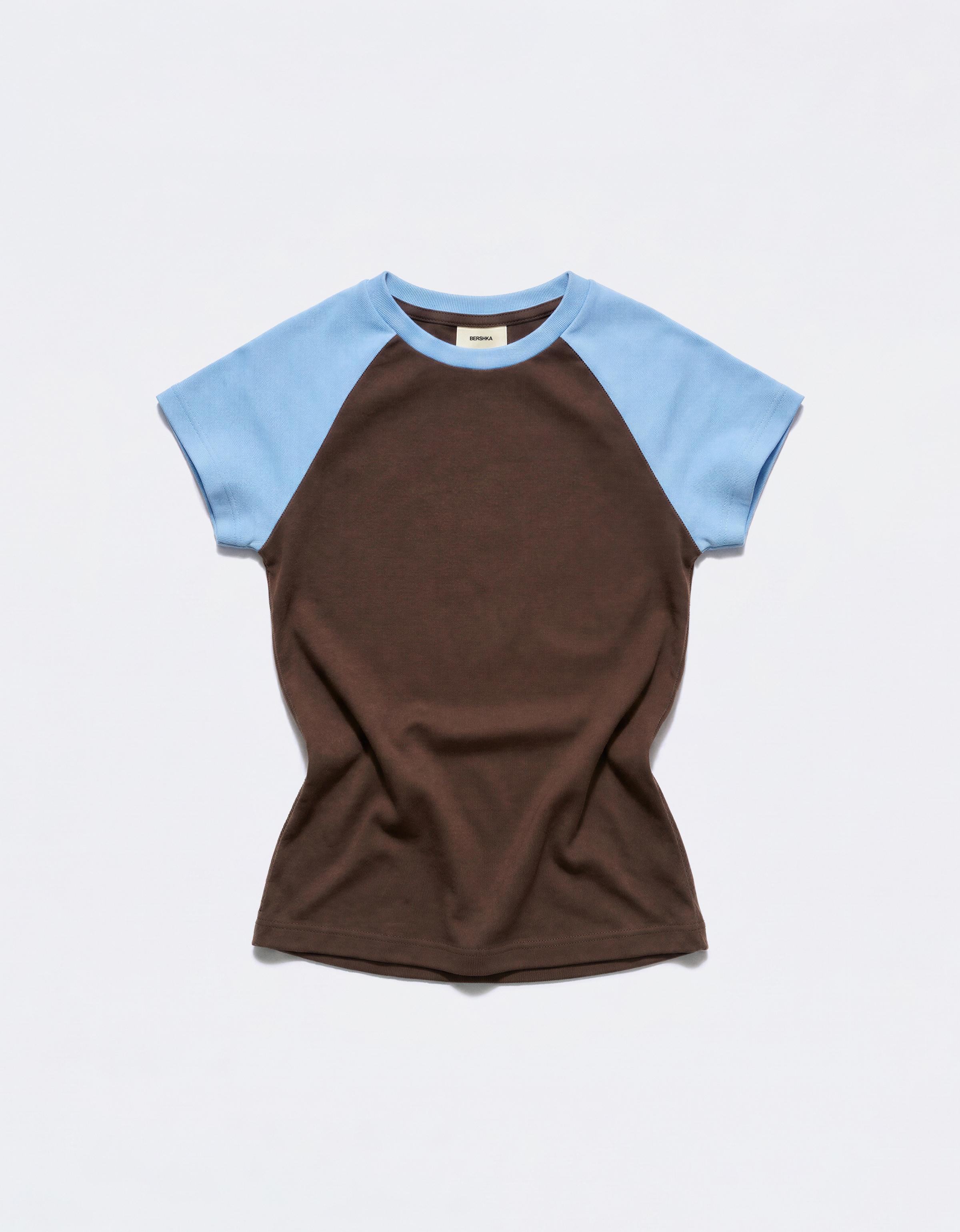 Fitted raglan T-shirt — Brown