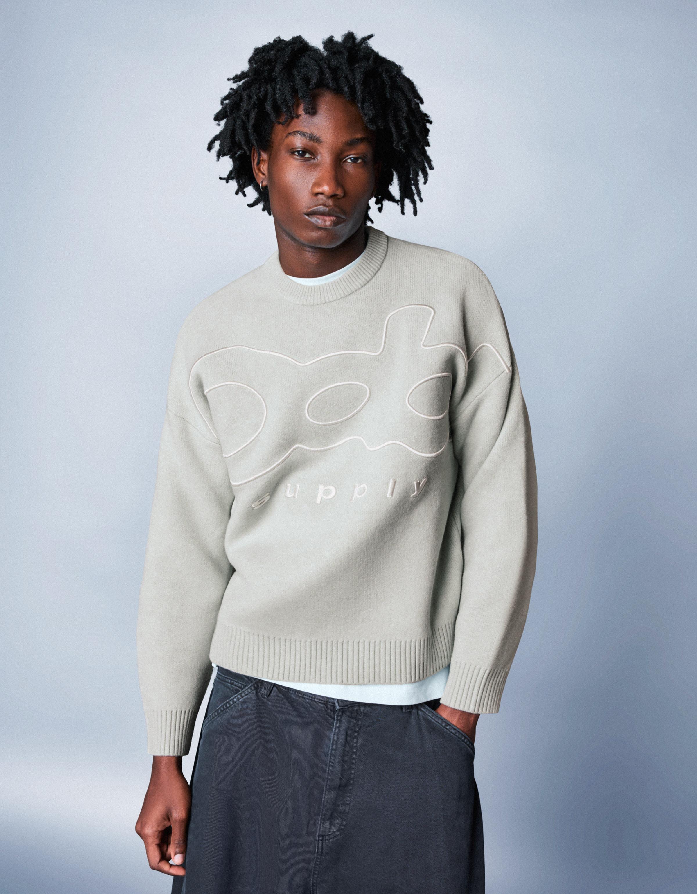 Thumbnail - Bershka Pullover Mit Print Herren M Grau